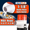 Bomba de Porão 1100 GPH 12V 3A com Vazão de 4164 L/h e Base Removível para Limpeza Marca: SEAFLO