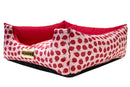 Cama Quadrada para Cachorro ou Gato Luppet Vermelho Joaninha